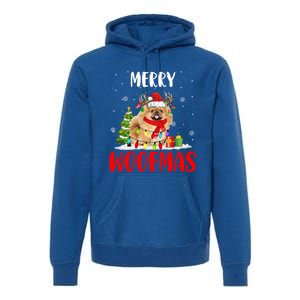 Merry Xmas Woofmas Xmas Lights Santa Reindeer Pekingese Dog Gift Premium Hoodie