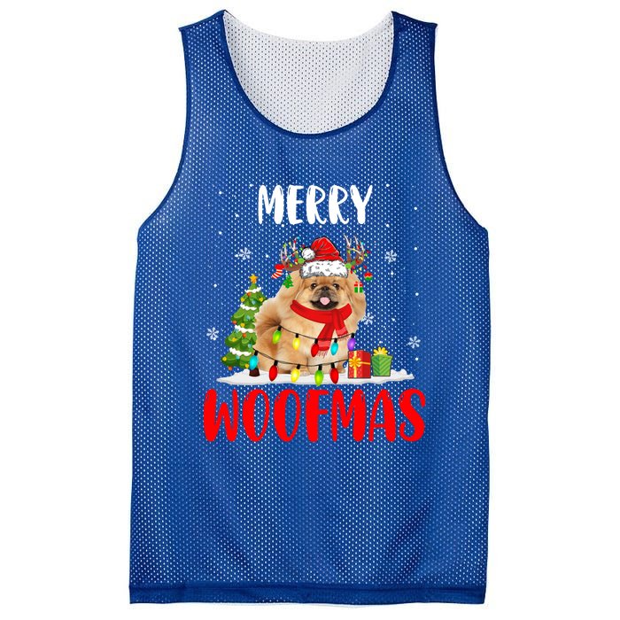 Merry Xmas Woofmas Xmas Lights Santa Reindeer Pekingese Dog Gift Mesh Reversible Basketball Jersey Tank