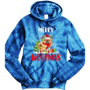 Merry Xmas Woofmas Xmas Lights Santa Reindeer Pekingese Dog Gift Tie Dye Hoodie