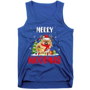 Merry Xmas Woofmas Xmas Lights Santa Reindeer Pekingese Dog Gift Tank Top