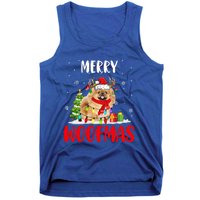 Merry Xmas Woofmas Xmas Lights Santa Reindeer Pekingese Dog Gift Tank Top