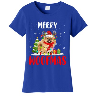 Merry Xmas Woofmas Xmas Lights Santa Reindeer Pekingese Dog Gift Women's T-Shirt