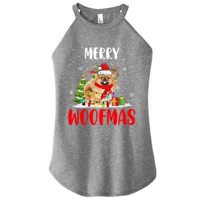 Merry Xmas Woofmas Xmas Lights Santa Reindeer Pekingese Dog Gift Women's Perfect Tri Rocker Tank