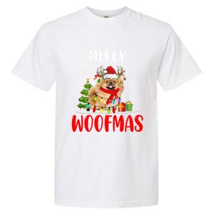 Merry Xmas Woofmas Xmas Lights Santa Reindeer Pekingese Dog Gift Garment-Dyed Heavyweight T-Shirt