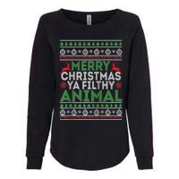 Merry Xmas ya-filthy animal funny christmas pajama Womens California Wash Sweatshirt