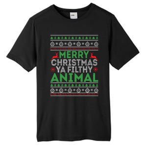 Merry Xmas Yafilthy Animal Funny Christmas Pajama Tall Fusion ChromaSoft Performance T-Shirt