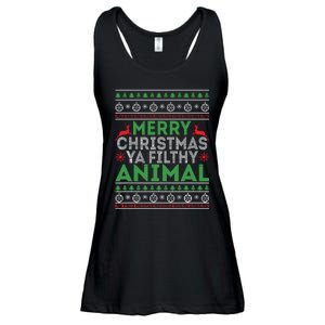 Merry Xmas Yafilthy Animal Funny Christmas Pajama Ladies Essential Flowy Tank