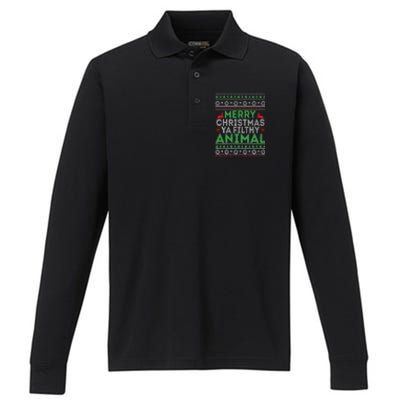 Merry Xmas Yafilthy Animal Funny Christmas Pajama Performance Long Sleeve Polo