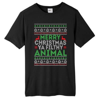 Merry Xmas Yafilthy Animal Funny Christmas Pajama Tall Fusion ChromaSoft Performance T-Shirt