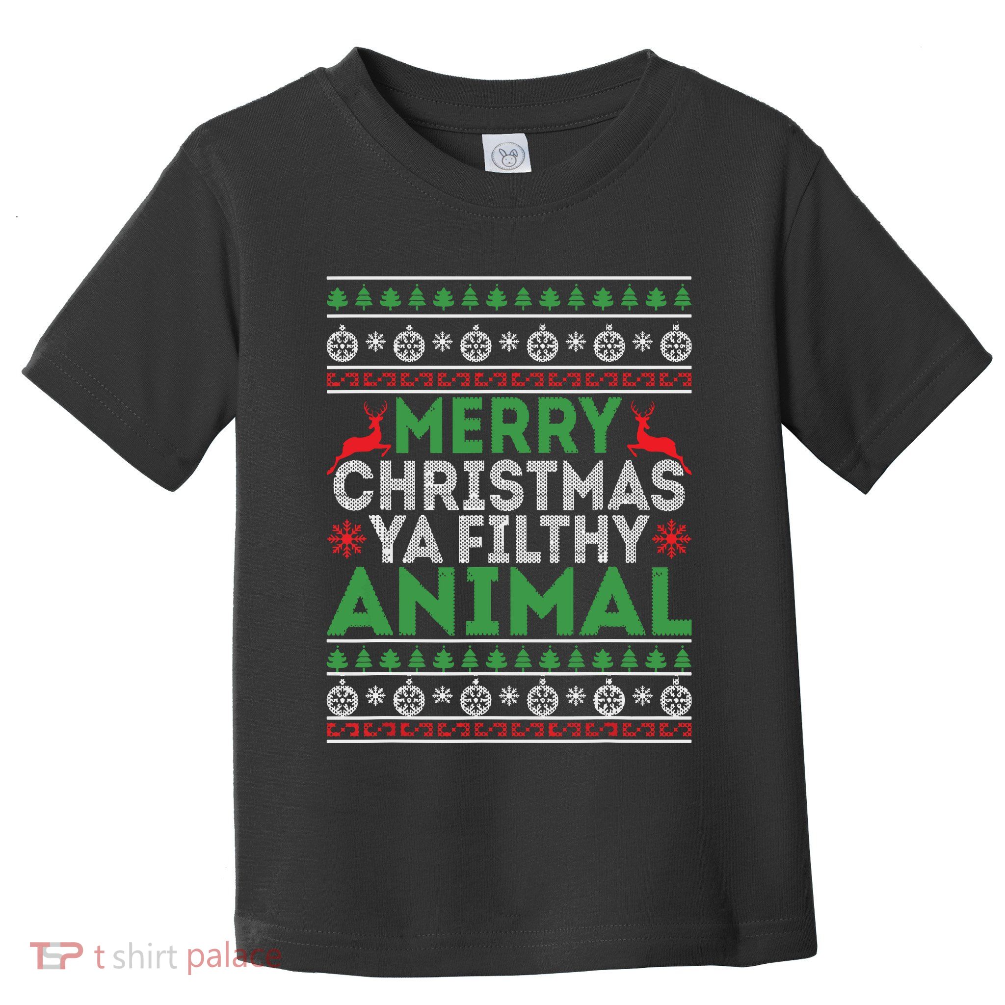 Merry Xmas Yafilthy Animal Funny Christmas Pajama Toddler T-Shirt