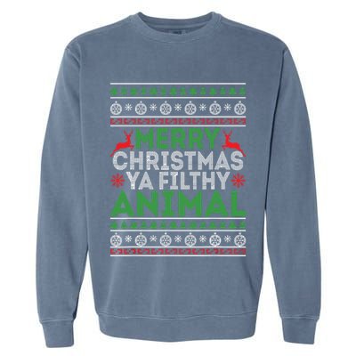 Merry Xmas Yafilthy Animal Funny Christmas Pajama Garment-Dyed Sweatshirt