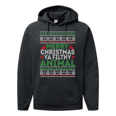 Merry Xmas ya-filthy animal funny christmas pajama Performance Fleece Hoodie