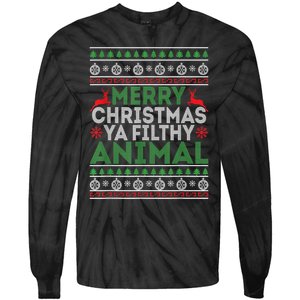 Merry Xmas ya-filthy animal funny christmas pajama Tie-Dye Long Sleeve Shirt