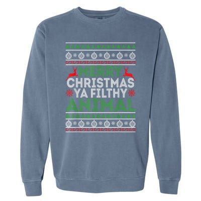 Merry Xmas ya-filthy animal funny christmas pajama Garment-Dyed Sweatshirt