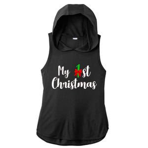 My 1st Christmas Ladies PosiCharge Tri-Blend Wicking Draft Hoodie Tank