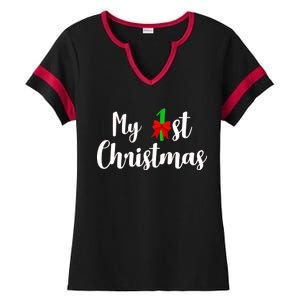 My 1st Christmas Ladies Halftime Notch Neck Tee