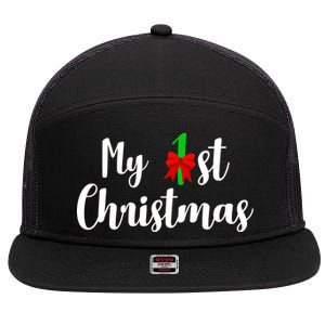 My 1st Christmas 7 Panel Mesh Trucker Snapback Hat