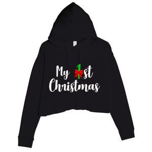 My 1st Christmas Crop Fleece Hoodie