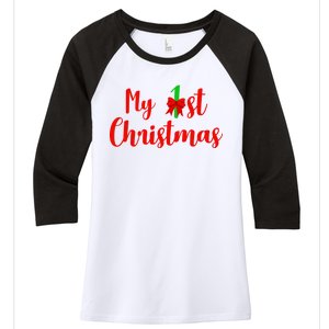 My 1st Christmas Women's Tri-Blend 3/4-Sleeve Raglan Shirt