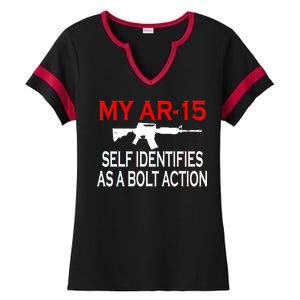 My AR-15 Self Identifies As A Bolt Action Ladies Halftime Notch Neck Tee