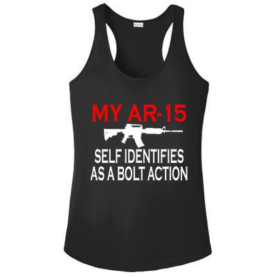 My AR-15 Self Identifies As A Bolt Action Ladies PosiCharge Competitor Racerback Tank