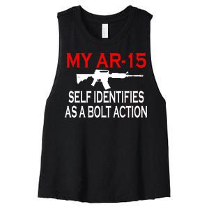 My AR-15 Self Identifies As A Bolt Action Women's Racerback Cropped Tank