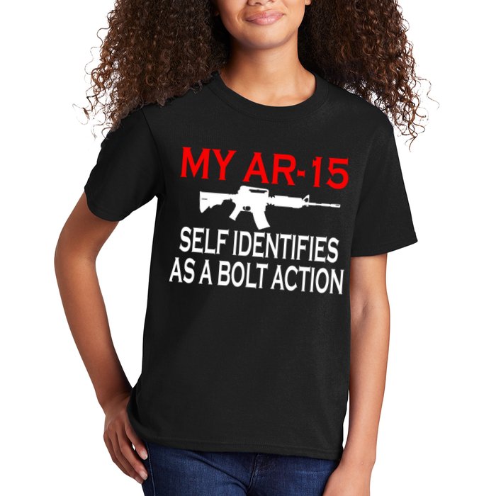 My AR-15 Self Identifies As A Bolt Action Kids T-Shirt