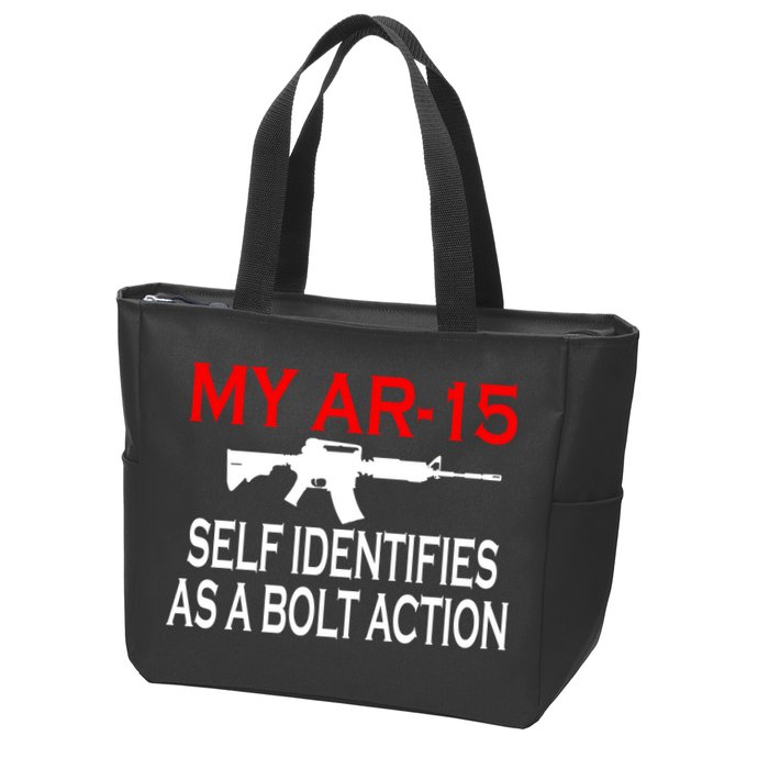 My AR-15 Self Identifies As A Bolt Action Zip Tote Bag