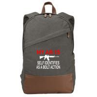 My AR-15 Self Identifies As A Bolt Action Cotton Canvas Backpack