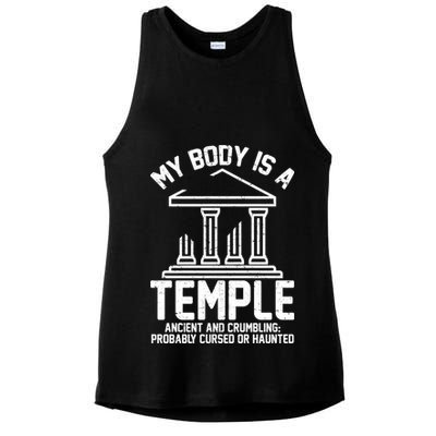 My Body Is A Temple Ancient Crumbling Probably Cursed Haunted Ladies PosiCharge Tri-Blend Wicking Tank