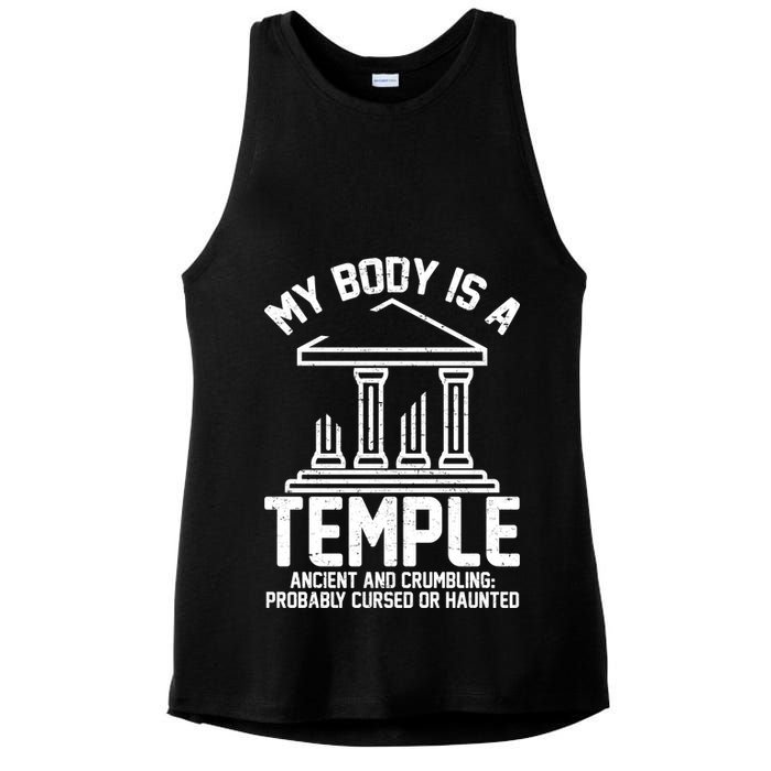 My Body Is A Temple Ancient Crumbling Probably Cursed Haunted Ladies PosiCharge Tri-Blend Wicking Tank