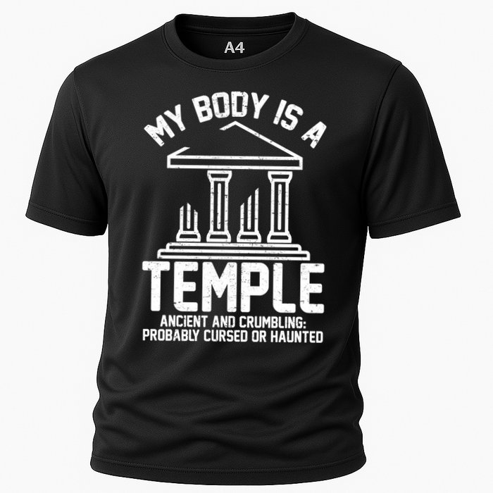 My Body Is A Temple Ancient Crumbling Probably Cursed Haunted Performance Shirt