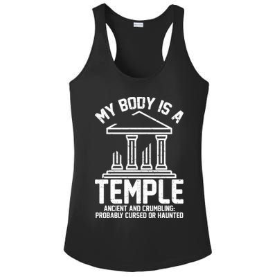 My Body Is A Temple Ancient Crumbling Probably Cursed Haunted Ladies PosiCharge Competitor Racerback Tank