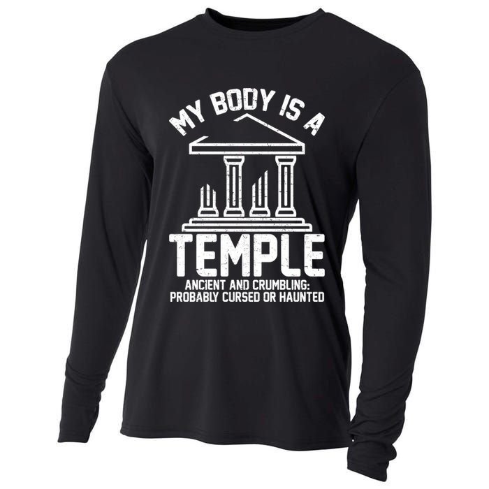 My Body Is A Temple Ancient Crumbling Probably Cursed Haunted Cooling Performance Long Sleeve Crew