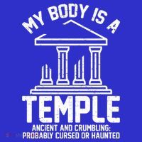 My Body Is A Temple Ancient Crumbling Probably Cursed Haunted Sustainable Knit Beanie