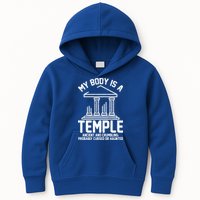 My Body Is A Temple Ancient Crumbling Probably Cursed Haunted Kids Hoodie