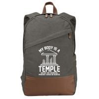 My Body Is A Temple Ancient Crumbling Probably Cursed Haunted Cotton Canvas Backpack