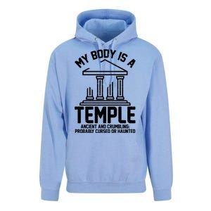 My Body Is A Temple Ancient Crumbling Probably Cursed Haunted Unisex Surf Hoodie