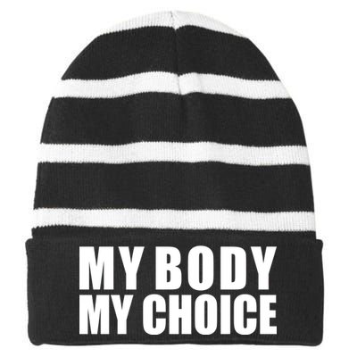 My Body My Choice Anti Donald Trump Striped Beanie with Solid Band