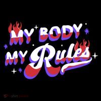 My Body My Rules Drawstring Bag