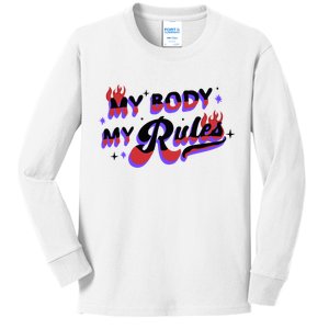 My Body My Rules Kids Long Sleeve Shirt