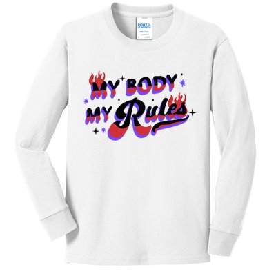 My Body My Rules Kids Long Sleeve Shirt