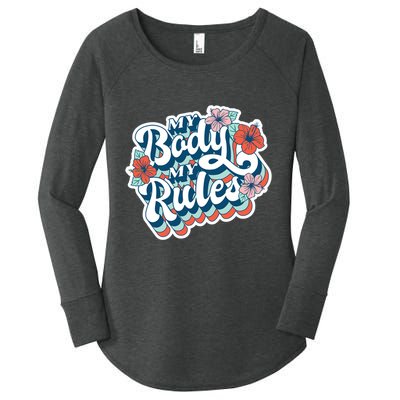 My Body My Rules Floral Women's Perfect Tri Tunic Long Sleeve Shirt