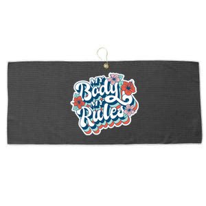 My Body My Rules Floral Large Microfiber Waffle Golf Towel