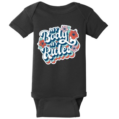 My Body My Rules Floral Baby Bodysuit