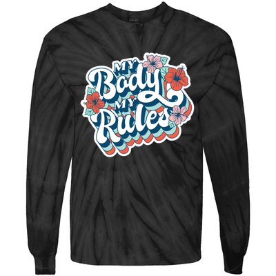 My Body My Rules Floral Tie-Dye Long Sleeve Shirt