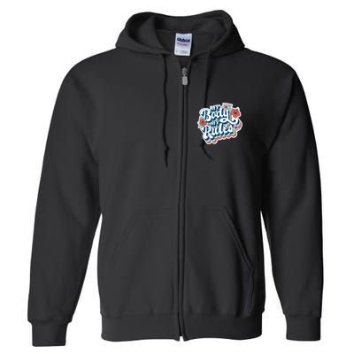 My Body My Rules Floral Full Zip Hoodie