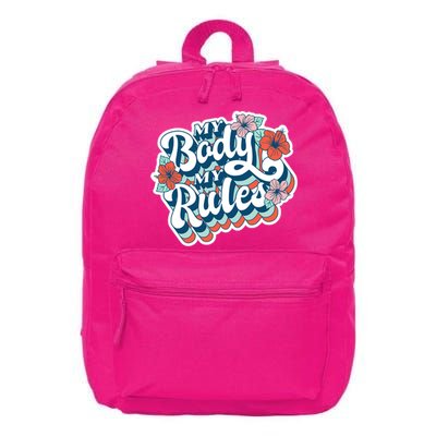 My Body My Rules Floral 16 in Basic Backpack
