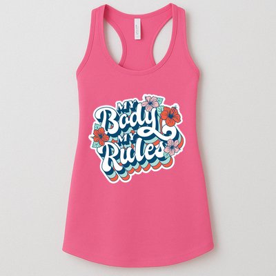 My Body My Rules Floral Womens Tank Top