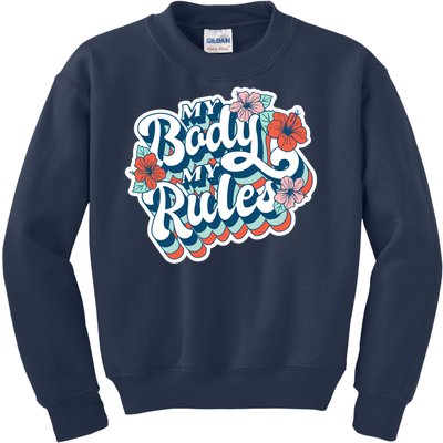 My Body My Rules Floral Kids Sweatshirt